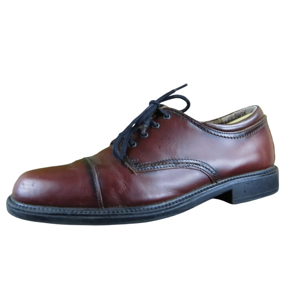 Dockers Men Derby Oxfords Burgundy Leather Size 12 Medium Gently Used 2025
